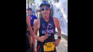 Gianna Nannini finisher al Challenge Barcelona triathlon sprint 2023